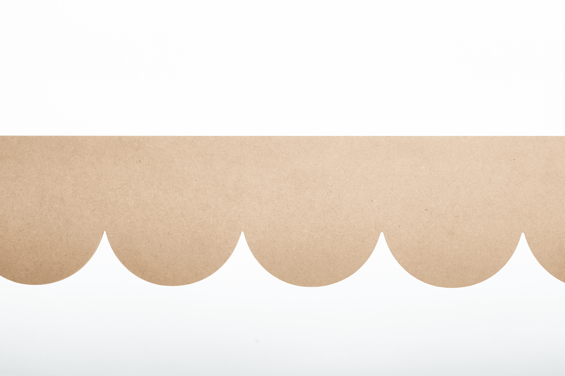 Large mdf scalloped detailing for use as window pelmets, window treatments, architraves and moulding, perfect for adding decorative scalloping to skirting boards perfect in a Nook or around door frames and ceilings. Gorgeous scalloped wood trim