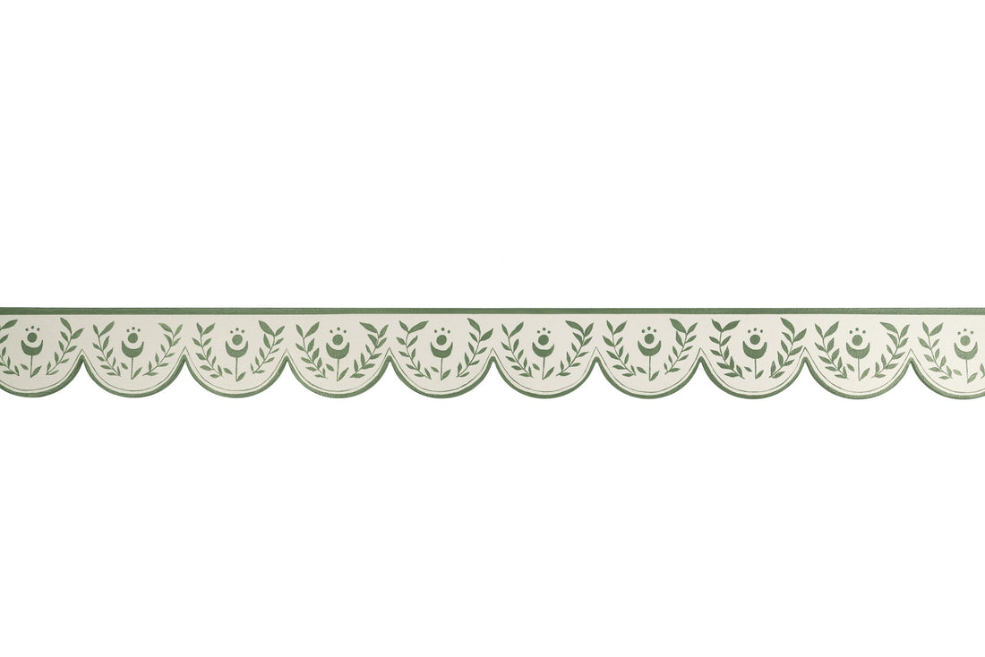 Hand painted bloomsbury, scandinavian style painted scalloped architraves or mouldings the perfect painted shelf edge!