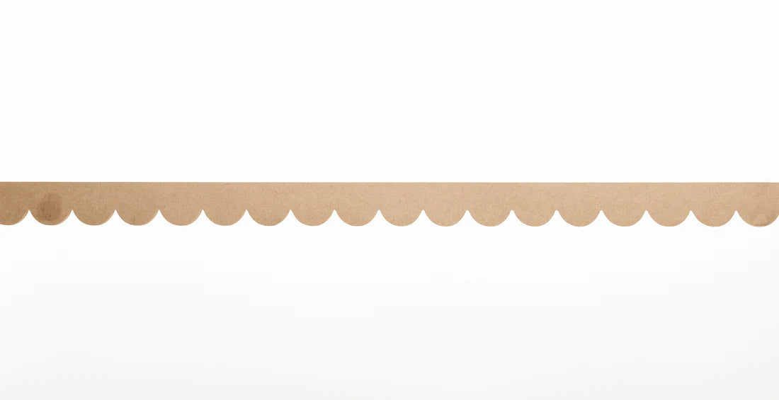 small mdf scalloped detailing for architraves and moulding, perfect for adding decorative scalloping to shelf edges or skirting boards