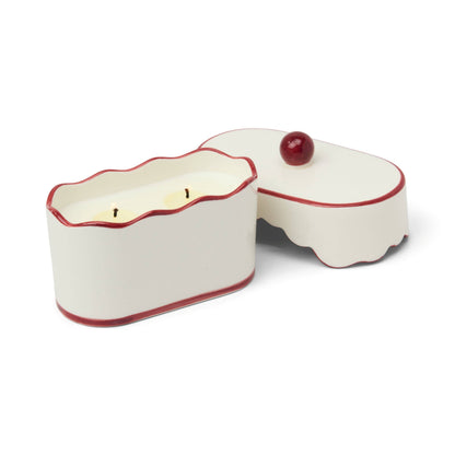 Ceramic Dish Candle - Red - French Linen &amp; Orris 5.5oz/155g