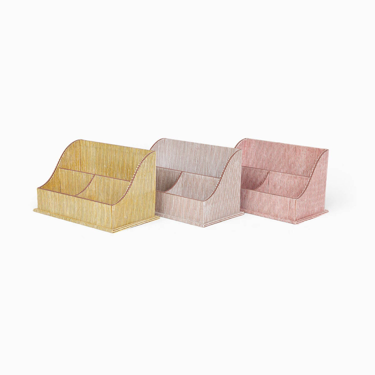 BLOCK PRINTED WAVE LETTER SORTER- LIGHTPINK-MAROON PINSTRIPE