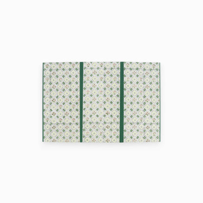 BLOCK PRINTED HEXAGON COLLAPSIBLE BASKET- GREEN SPRING BLOOM