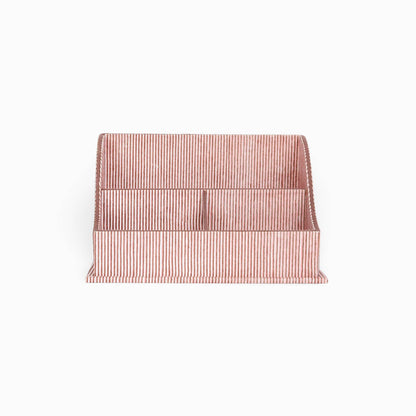 BLOCK PRINTED WAVE LETTER SORTER- LIGHTPINK-MAROON PINSTRIPE