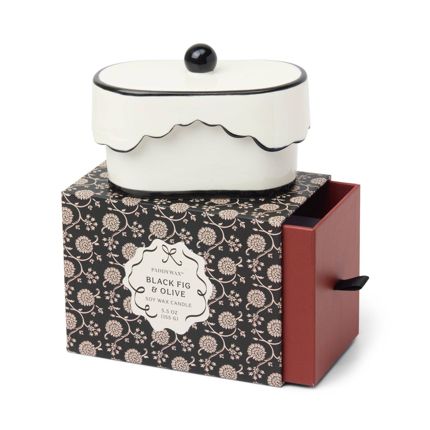 Ceramic Dish Candle - Black - Black Fig &amp; Olive 5.5oz/155g