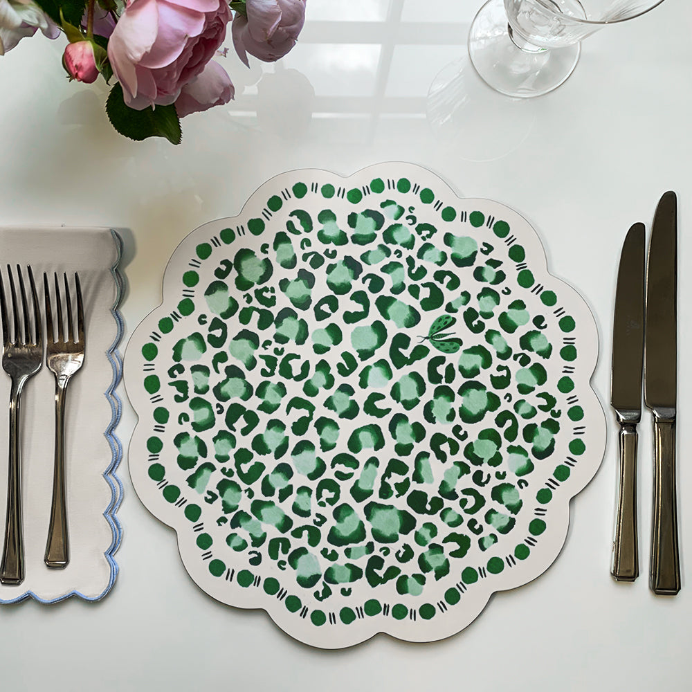 Scalloped Edged Place Mat - Green