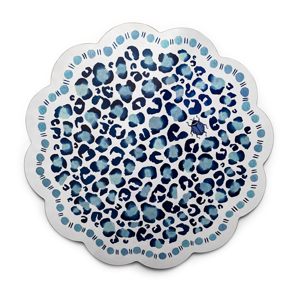 Scalloped Edged Place Mat - Blue