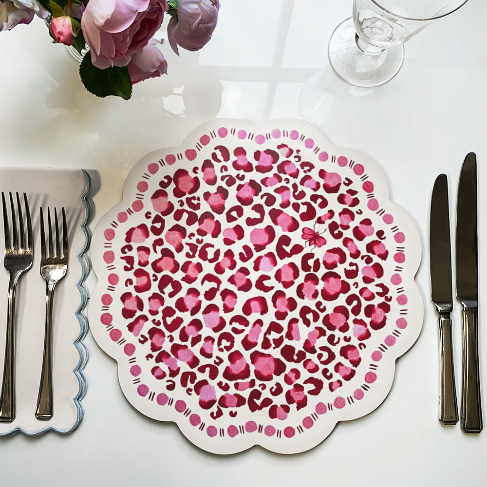 Scalloped Edged Place Mat - Pink