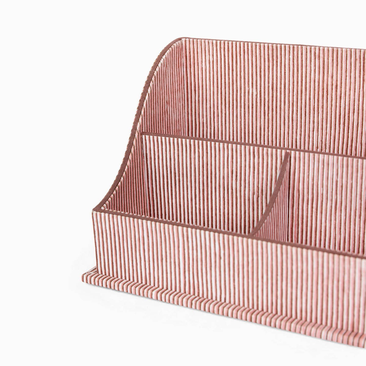 BLOCK PRINTED WAVE LETTER SORTER- LIGHTPINK-MAROON PINSTRIPE