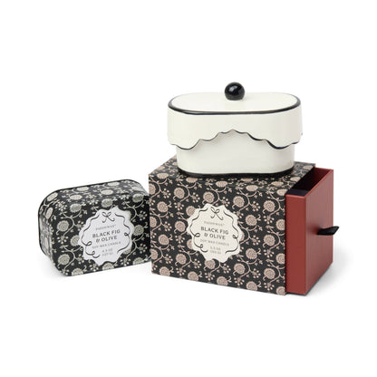 Ceramic Dish Candle - Black - Black Fig &amp; Olive 5.5oz/155g